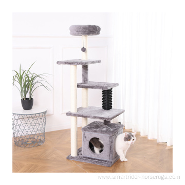 52" DIY Cat Tower Tree Pet Furniture Scratching Post With Plastic Brush